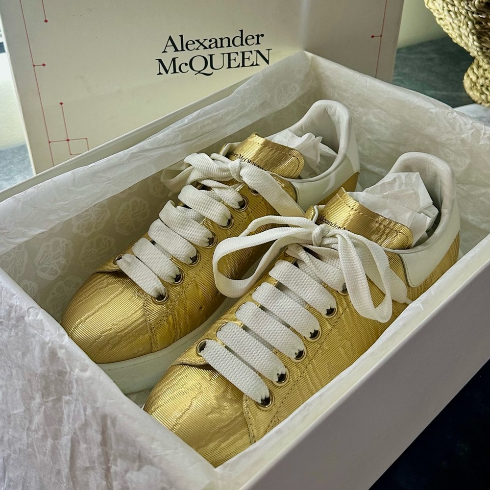 ALEXANDER MCQUEEN Oversized Lacquered Moiré Sneaker
